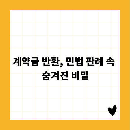계약금 반환, 민법 판례 속 숨겨진 비밀