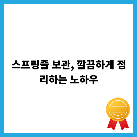 스프링줄 보관, 깔끔하게 정리하는 노하우