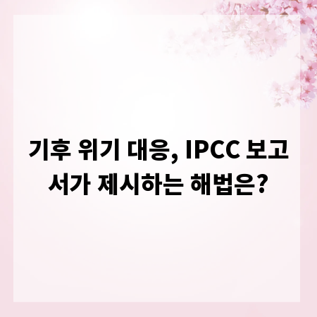 기후 위기 대응, IPCC 보고서가 제시하는 해법은?
