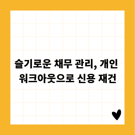 슬기로운 채무 관리, 개인 워크아웃으로 신용 재건