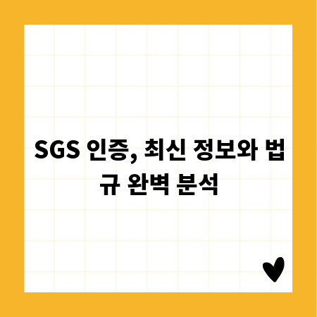 SGS 인증, 최신 정보와 법규 완벽 분석