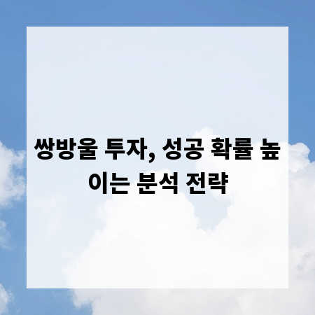 쌍방울 투자, 성공 확률 높이는 분석 전략