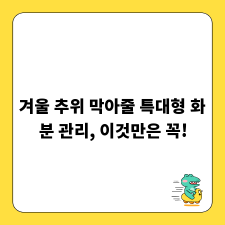 겨울 추위 막아줄 특대형 화분 관리, 이것만은 꼭!