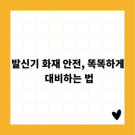 발신기 화재 안전, 똑똑하게 대비하는 법