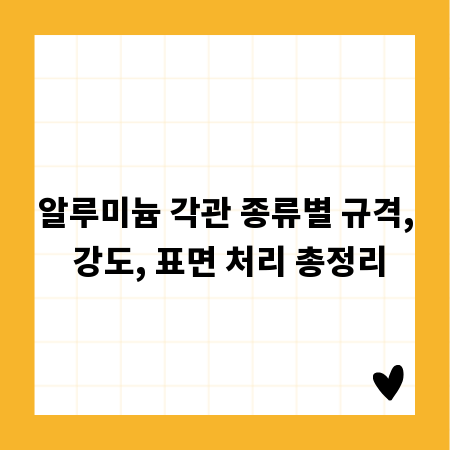 알루미늄 각관 종류별 규격, 강도, 표면 처리 총정리