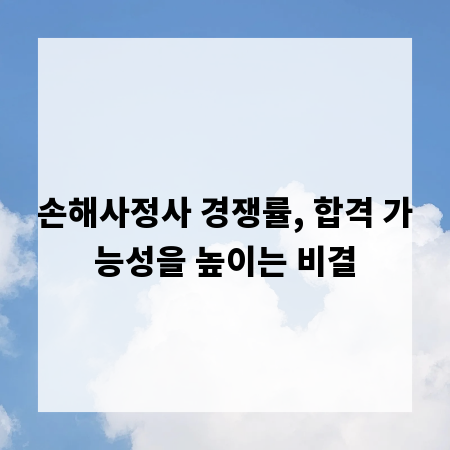 손해사정사 경쟁률, 합격 가능성을 높이는 비결
