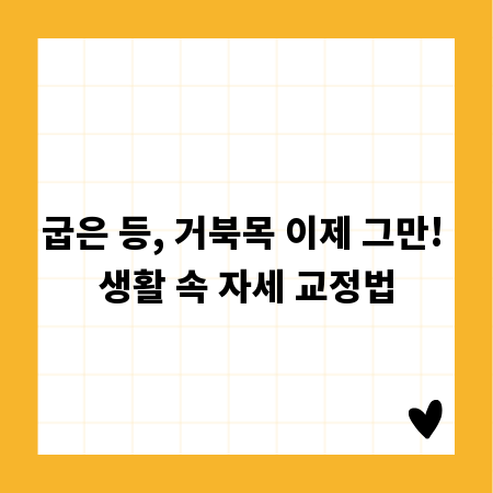 굽은 등, 거북목 이제 그만! 생활 속 자세 교정법