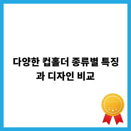 다양한 컵홀더 종류별 특징과 디자인 비교