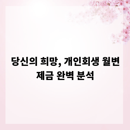 당신의 희망, 개인회생 월변제금 완벽 분석
