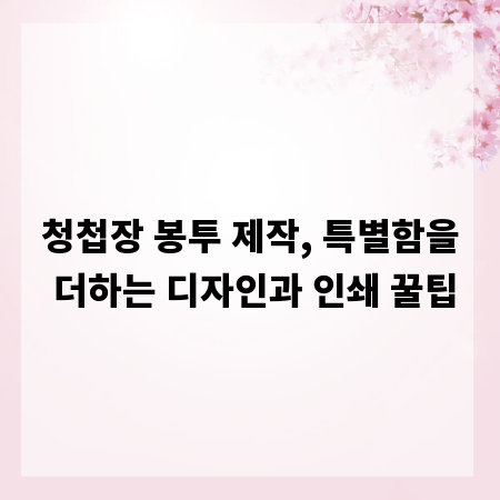 청첩장 봉투 제작, 특별함을 더하는 디자인과 인쇄 꿀팁