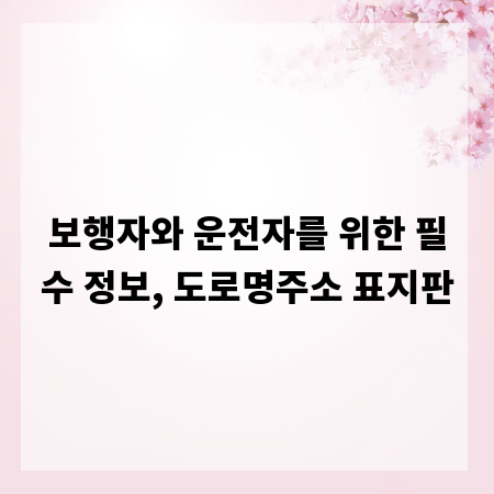 보행자와 운전자를 위한 필수 정보, 도로명주소 표지판