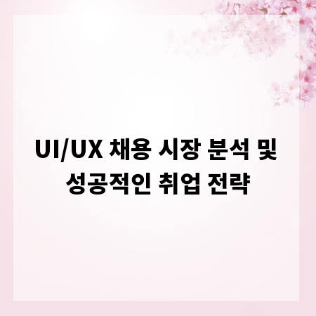 UI/UX 채용 시장 분석 및 성공적인 취업 전략