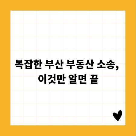 복잡한 부산 부동산 소송, 이것만 알면 끝