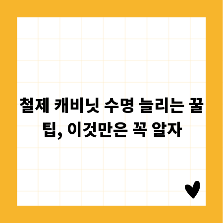철제 캐비닛 수명 늘리는 꿀팁, 이것만은 꼭 알자