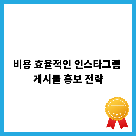 비용 효율적인 인스타그램 게시물 홍보 전략