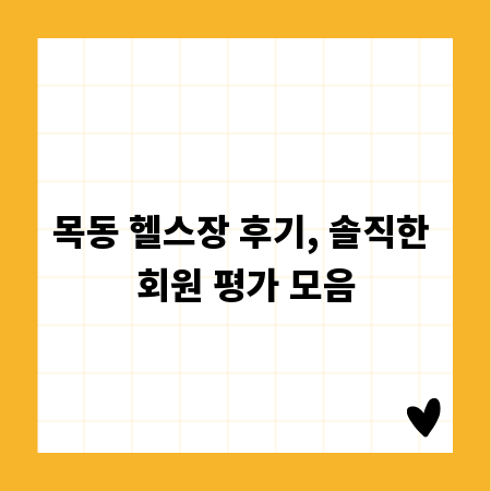 목동 헬스장 후기, 솔직한 회원 평가 모음