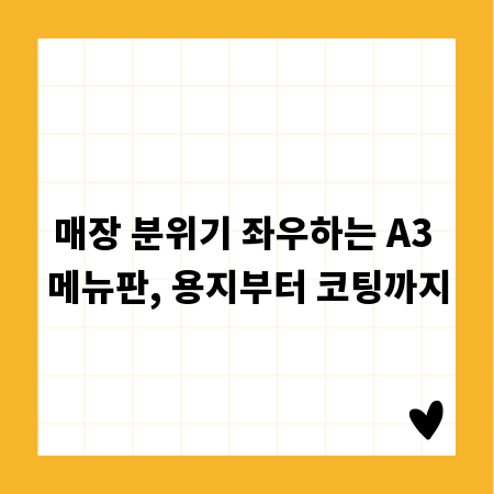 매장 분위기 좌우하는 A3 메뉴판, 용지부터 코팅까지