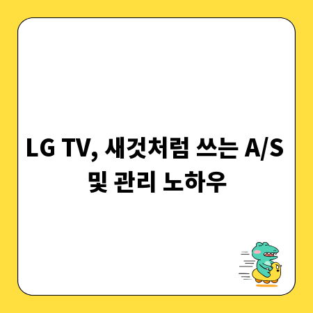 LG TV, 새것처럼 쓰는 A/S 및 관리 노하우