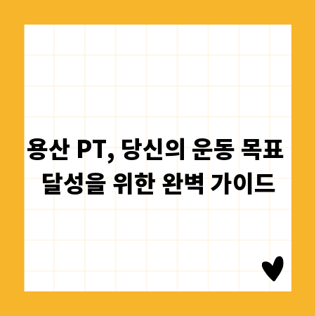 용산 PT, 당신의 운동 목표 달성을 위한 완벽 가이드