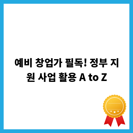 예비 창업가 필독! 정부 지원 사업 활용 A to Z