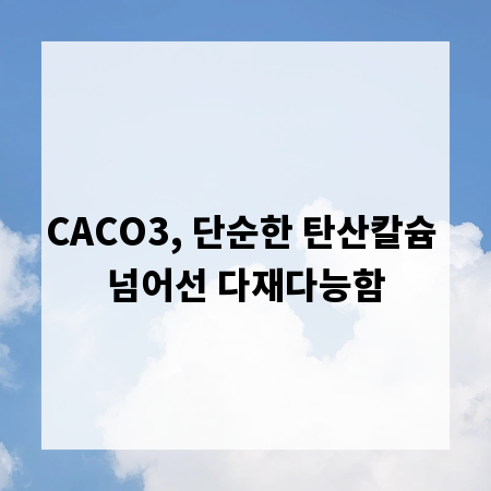 CACO3, 단순한 탄산칼슘 넘어선 다재다능함