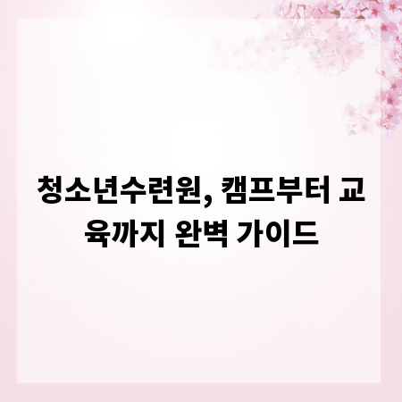 청소년수련원, 캠프부터 교육까지 완벽 가이드