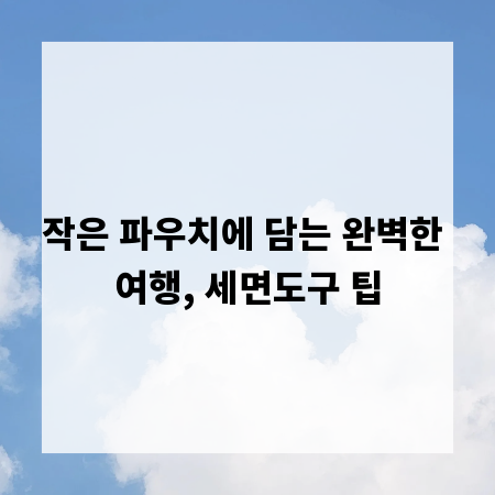 작은 파우치에 담는 완벽한 여행, 세면도구 팁