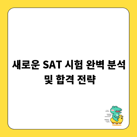새로운 SAT 시험 완벽 분석 및 합격 전략