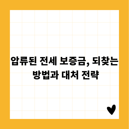 압류된 전세 보증금, 되찾는 방법과 대처 전략