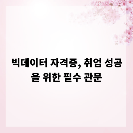 빅데이터 자격증, 취업 성공을 위한 필수 관문