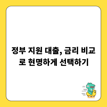 정부 지원 대출, 금리 비교로 현명하게 선택하기