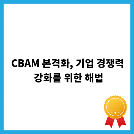 CBAM 본격화, 기업 경쟁력 강화를 위한 해법