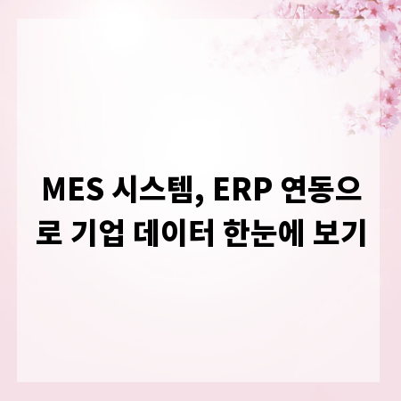 MES 시스템, ERP 연동으로 기업 데이터 한눈에 보기