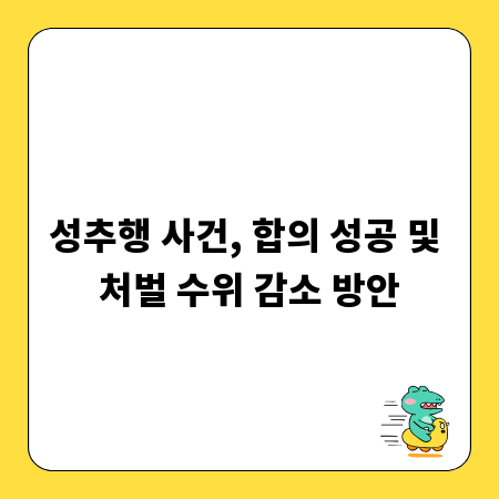 성추행 사건, 합의 성공 및 처벌 수위 감소 방안