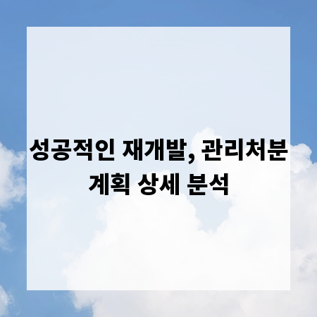 성공적인 재개발, 관리처분계획 상세 분석