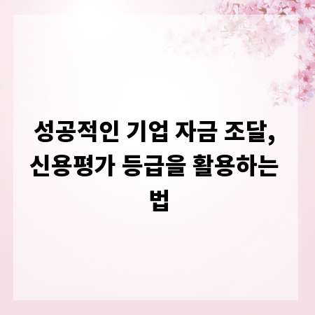 성공적인 기업 자금 조달, 신용평가 등급을 활용하는 법