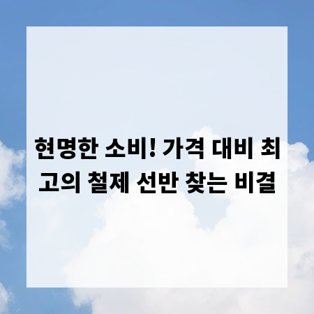 현명한 소비! 가격 대비 최고의 철제 선반 찾는 비결