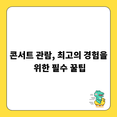 콘서트 관람, 최고의 경험을 위한 필수 꿀팁
