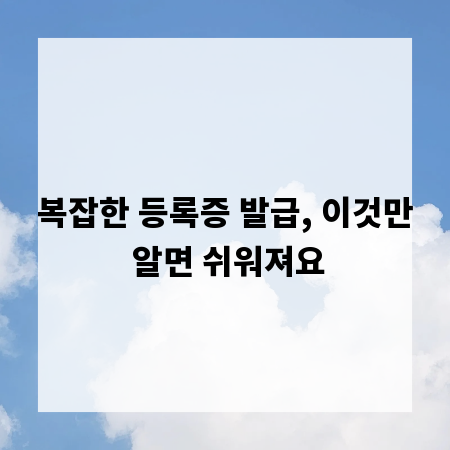 복잡한 등록증 발급, 이것만 알면 쉬워져요