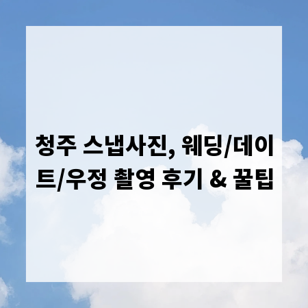청주 스냅사진, 웨딩/데이트/우정 촬영 후기 & 꿀팁