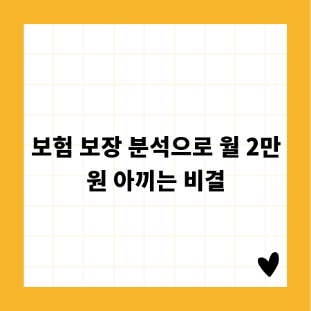 보험 보장 분석으로 월 2만원 아끼는 비결