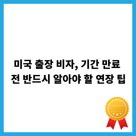 미국 출장 비자, 기간 만료 전 반드시 알아야 할 연장 팁
