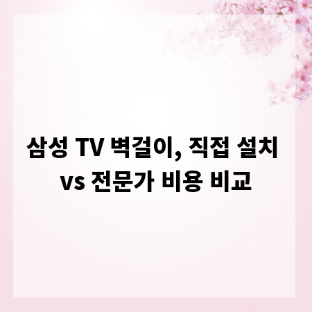 삼성 TV 벽걸이, 직접 설치 vs 전문가 비용 비교