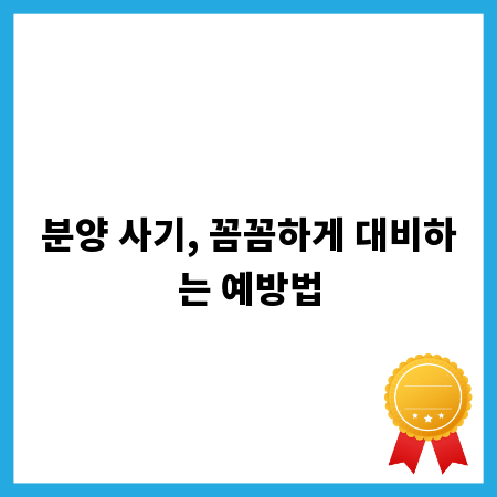 분양 사기, 꼼꼼하게 대비하는 예방법