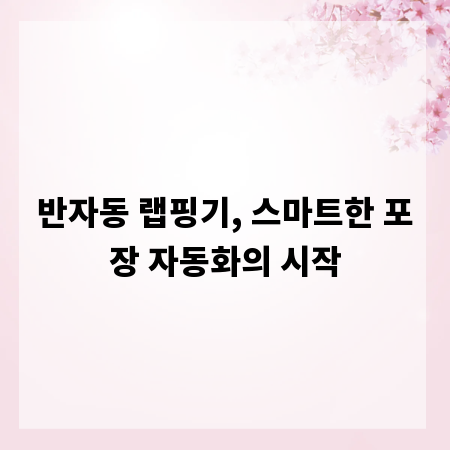 반자동 랩핑기, 스마트한 포장 자동화의 시작