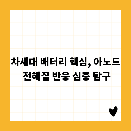 차세대 배터리 핵심, 아노드 전해질 반응 심층 탐구