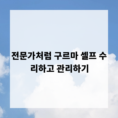 전문가처럼 구르마 셀프 수리하고 관리하기