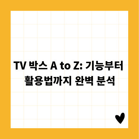 TV 박스 A to Z: 기능부터 활용법까지 완벽 분석