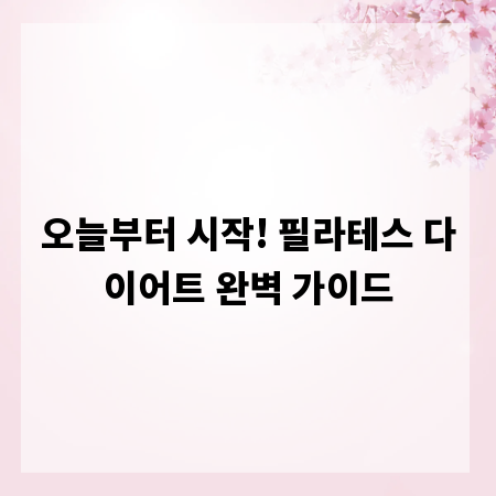 오늘부터 시작! 필라테스 다이어트 완벽 가이드
