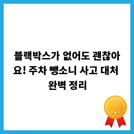 블랙박스가 없어도 괜찮아요! 주차 뺑소니 사고 대처 완벽 정리
